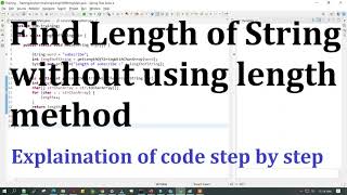 Find the length of string without using length method in java