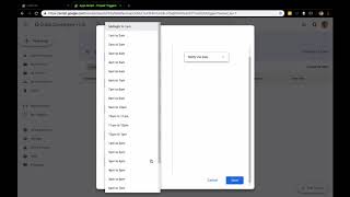 Set up trigger on Google Script App