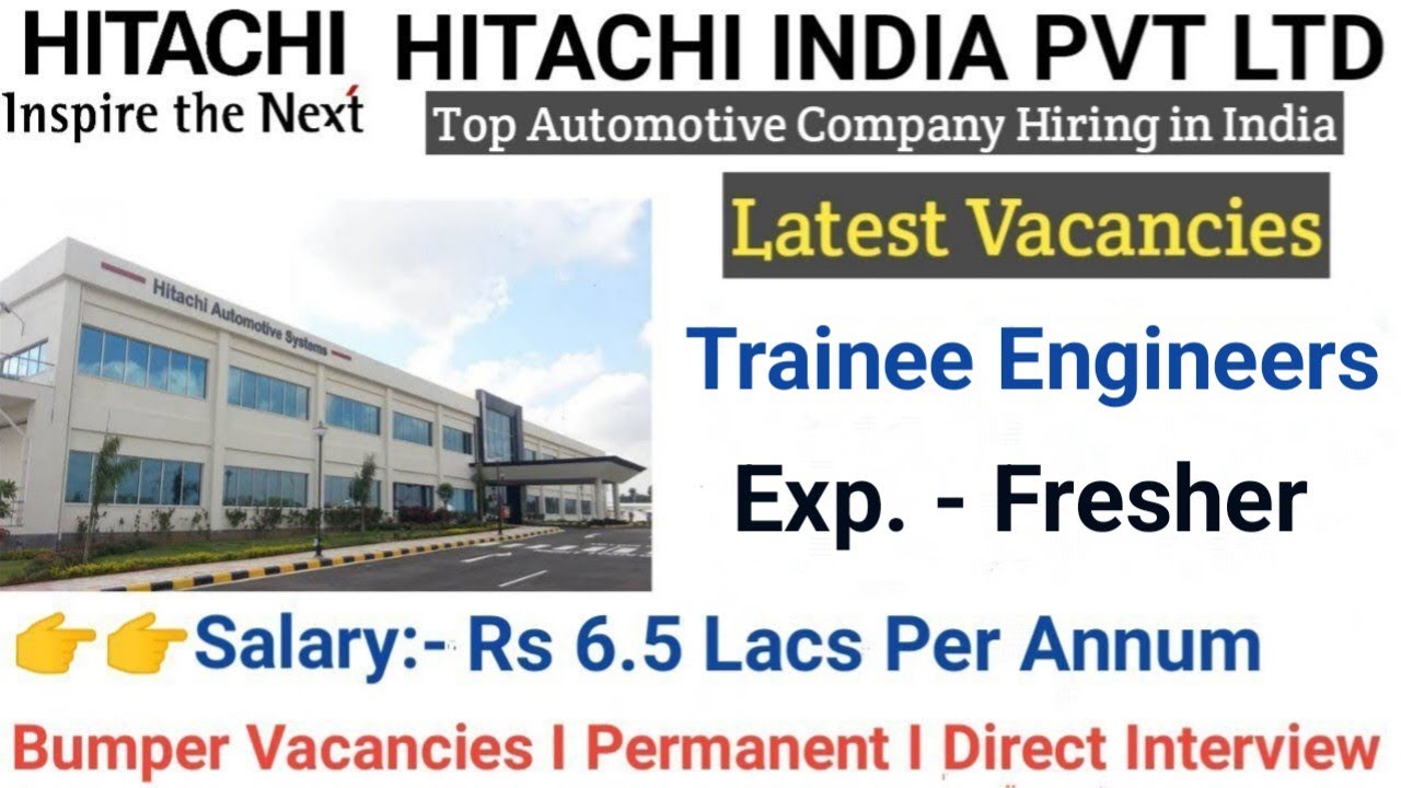 Hitachi India Fresher Recruitment 2023 I Mechanical Jobs I Electrical ...