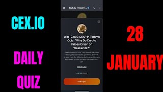 Cex.io Power Tap Daily Quiz Answer 28 January | Cex.io Daily Quiz Answer | Cex.io Power Tap Quiz