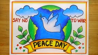 International Peace Day Poster Drawing/How To Draw International Day Of Peace Drawing Easy/Peace Day