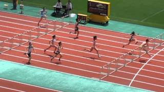 １３年高校総体南九州大会　女子 １００ｍＨ 準決勝２組