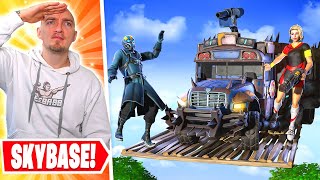 BYGGER SKYBASE MED BATTLE BUS I FORTNITE SEASON 3