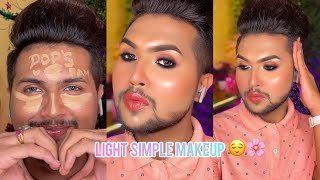 🌸 || LIGHT PARTY MAKEUP LOOK || I USED ONLY ONE PRODUCT FOR THE BASE 🌸😱😱😱 TRY THIS