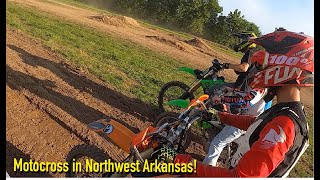 Dirt bikes at private motocross track in Northwest Arkansas