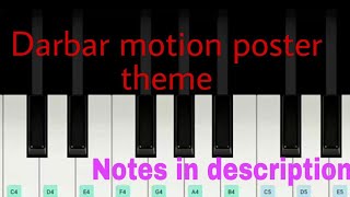 Darbar motion poster theme( BGM ) | Mobile piano cover / tutorial with notes |Aniruth | Cool Muziq
