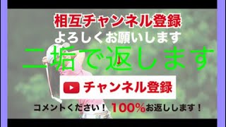 相互チャンネル登録 二垢で返します  期限は無限  最後に