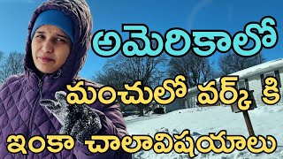 చాలా రోజుల తర్వాత work కి ||snow effect in usa||#namasteyamericateluguvlogs