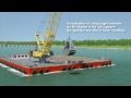 liebherr hs 8300 hd pactronic in dredging application on a barge