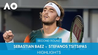 Sebastian Baez v Stefanos Tsitsipas Highlights (2R) | Australian Open 2022