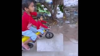 Thanvi enjoying her cycle ride