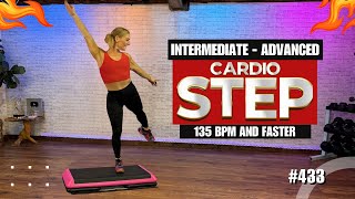 CARDIO STEP AEROBICS - 60 MIN Intermediate - Advanced #-433 - 135 BPM +