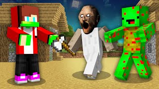 Scary Granny Turned JJ and Mikey into Zombies in minecraft Challenge Maizen