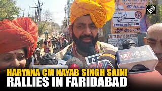 Haryana CM Nayab Singh Saini Campaigns for BJP Mayoral Candidate Praveen Batra in Faridabad