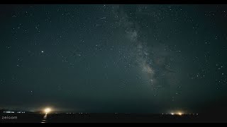 月光の海,天の川,タイムラプス,星(南張海浜公園・南伊勢)/Moonlight Sea, Milky Way, Time Lapse, (Japan Minamiise)