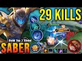 Saber Roam?! Insane 29 Kills, NonStop Roaming & Ganking!! - Build Top 1 Global Saber ~ MLBB