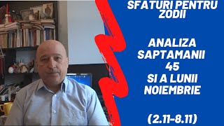 Analiza lunii Noiembrie si Saptamanii 45 | Sfaturi pentru zodii