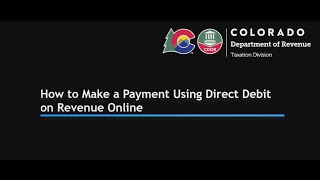 How to Make a Payment Using Direct Debit on Revenue Online