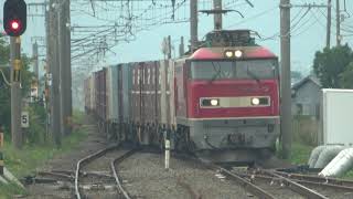 (4K) JR貨物EF510型電力機車EF510-12 牽引貨車通過浪岡車站