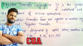 Register transfer language in computer architecture | COA | Lec-11