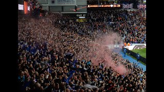 Rangers fans celebrate after final whistle in historic Europa League Semifinal against RB Leipzig