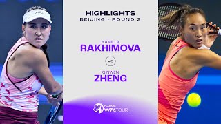 Kamilla Rakhimova vs. Zheng Qinwen | 2024 Beijing Round 2 | WTA Match Highlights