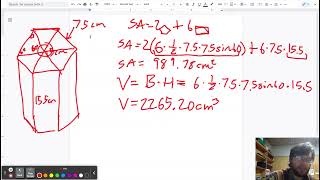 Measuring and Calculating a Hexagonal Prism's Properties