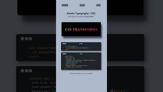 Kinetic Typography CSS Tutorial – Animated Text Effects #cssanimation #csstext #cssshorts