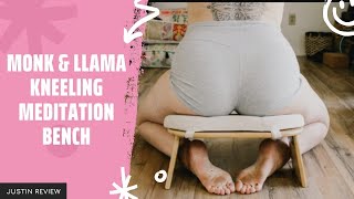 Monk & Llama Kneeling Meditation Bench Review, Test | Perfect Kneeling Stool Ergonomic Bamboo Yoga