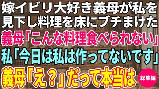 【スカッとする話】嫁イビり大好きな義母が私を見下し料理を床にブチまける→義母「こんな飯食べられるかw」私「それ私が作ったものじゃないですよ」→結果w【総集編】