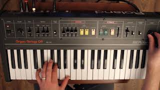 Roland RS09 Organ/Strings Vintage Analog Synth Demo (STEREO)