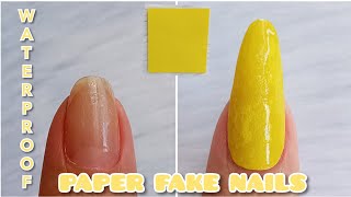 How to Make Fake Nails with Paper | Diy Waterproof Paper Nails | Strong Paper Nail