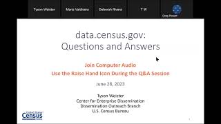 Data census gov Q&A Webinar -- June 2023