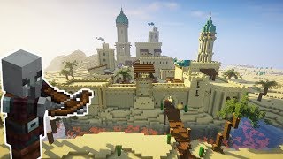 Defending my Desert Oasis Castle from a Pillager Raid | Minecraft Build Timelapse | Ft. Solidarity