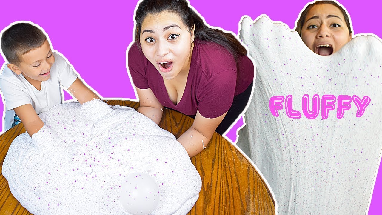 DIY Giant FLUFFY Slime! 2 Gallons Of Slime Challenge! First Time Making ...