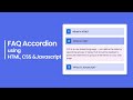 FAQ Accordion using HTML, CSS, Javascript | Responsive FAQ Accordion Design