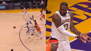 LeBron James attempted to pass to Kyle Kuzma, and was the first player to touch