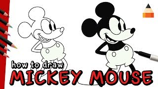 Mickey Mouse Drawing | Drawing Mickey Mouse Step by Step | Mickey Mouse Colouring