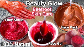 3 DIY Beetroot Skin Care for Glowing Skin \u0026 Permanent Skin Whitening - Face Scrub, Face Gel \u0026 Pack