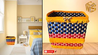 বাঁশের বেত এবং ফিতা দিয়ে ঝুড়ি @ Craft with Sufia @ Awesome Basket Making With Bamboo Craft Idea