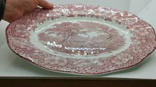 Enoch Wedgwood Woodland Red \u0026 White China 14 inch Platter