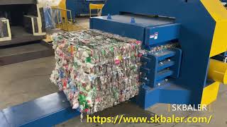 Full automatic pet bottle baler machine for sale, horizontal press machine for plastic bottles