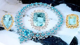 HIGH JEWELRY WATER BLUE AQUAMARINE \u0026 DIAMONDS COLLECTION 💍 BELLE PIERRE AIGUE MARINE \u0026 DIAMANTS 💍