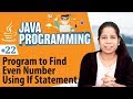 Program to Find Even Number Using If Statement - Decision Making Statements in Java - Java