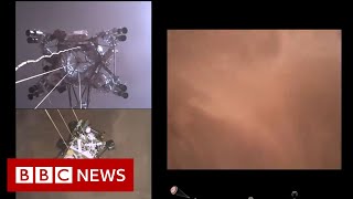 Nasa releases videos of its Perseverance rover landing on Mars - BBC News