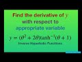 Find derivative of y =(x^2 + 2x) tanh^(-1) (x +1) with respect to x. Inverse Hyperbolic Functions