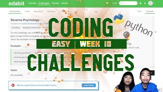 Learn to Code Python | Coding Challenges in Easy Week 10