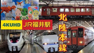 4K/JR北陸本線特急発着集/サンダーバード・しらさぎを徹底収録/683系・681系・キハ120系/臨時特急・増結編成も/福井駅・足羽川鉄橋/2022年5月3日（GW）　Limited Express