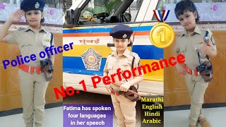 🥇No.1🥇Community helper👮‍♀️ performance police officer Fatima has spoken 4 languages ​​in her speech