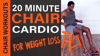 20 Minute Chair Cardio For Weight Loss | Sit And Get Fit.